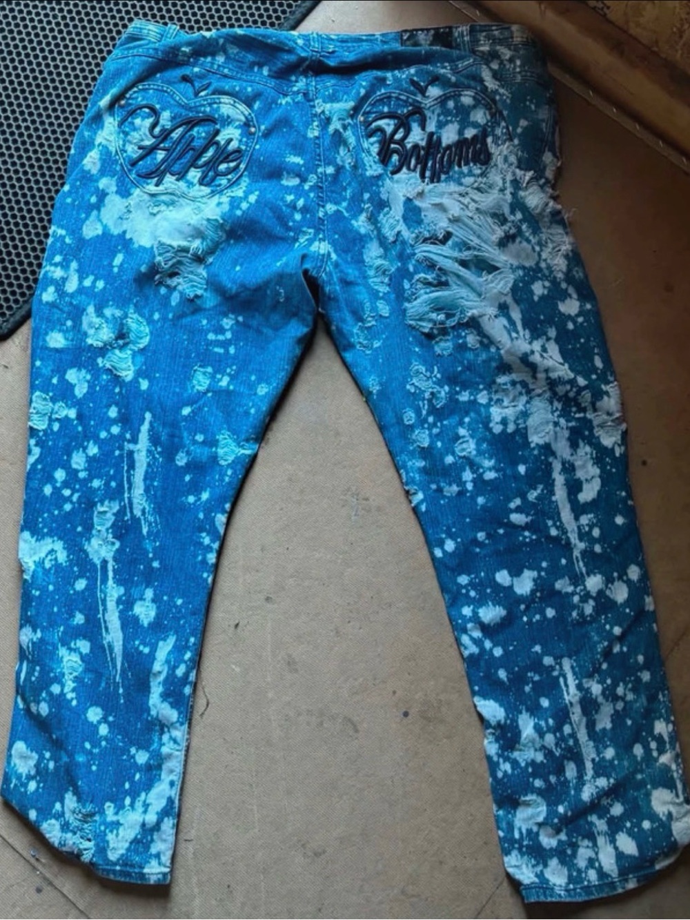 Apple Bottoms Blue Tie-Dye Distressed Jeans